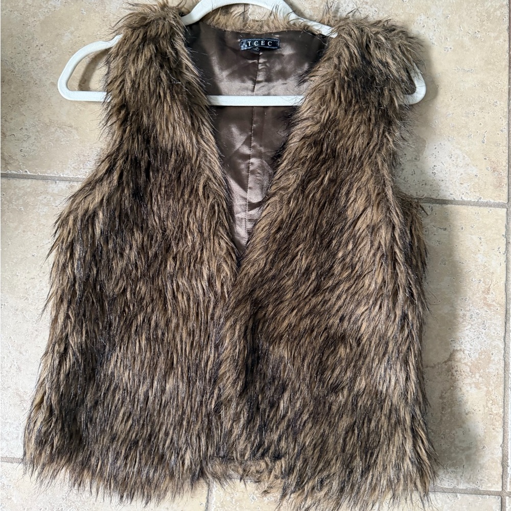 TCEC Chocolate Faux Fur Vest